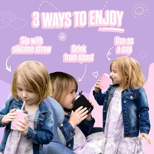 Kids Stainless Steel Tumblers with Spill-Proof Lids