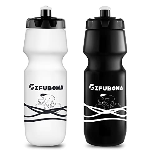 GIFUBOWA 24oz BPA Free Bike Water Bottles - 2 Pack
