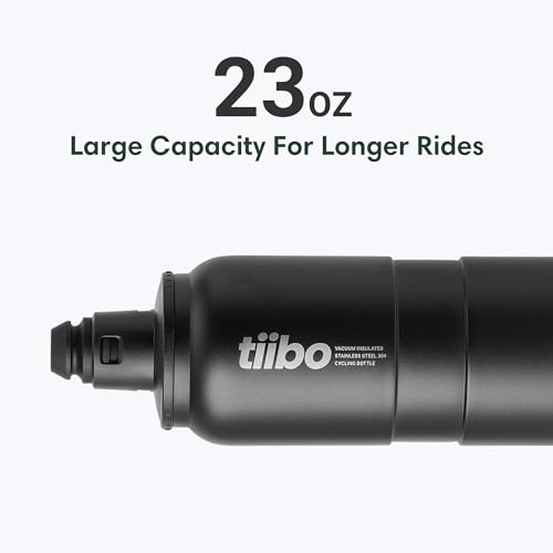 Tiibo 23oz Insulated Steel Bike Water Bottle