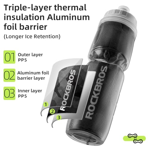 ROCKBROS Insulated Leak-Proof Bike Water Bottle