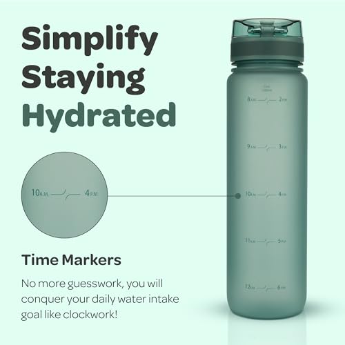 Hydracy Time Marker Water Bottle - 32 oz