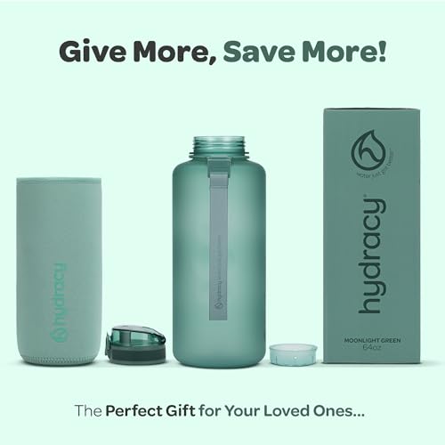 Hydracy 64oz Water Bottle with Time Marker