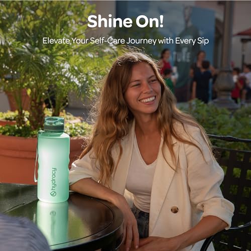 Hydracy 64oz Water Bottle with Time Marker