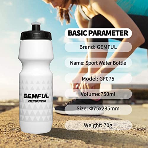 GEMFUL BPA Free 24 Ounce Biking Water Bottles