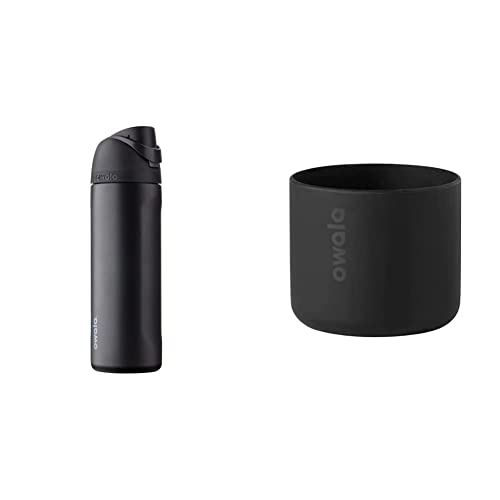 Owala Stainless Steel FreeSip Water Bottle, Dark & Protective Sleeve