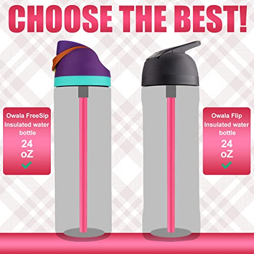 Reusable Plastic Straws for Owala Water Bottles (Pink)