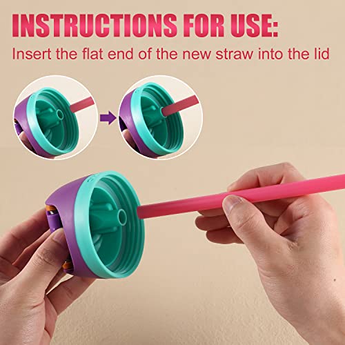 Reusable Plastic Straws for Owala Water Bottles (Pink)