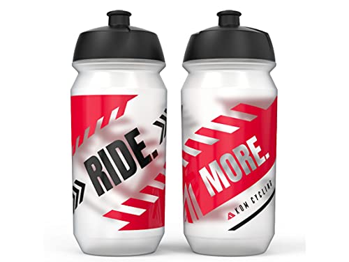 KOM Cycling 500ml Water Bottle Set (2 Bottles)