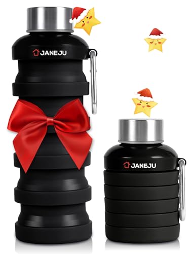 Collapsible Silicone Water Bottle, 17oz Lightweight Portable