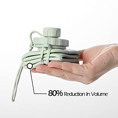 Silicone Collapsible Water Bottle, Easy-to-Carry, BPA Free, 20 oz