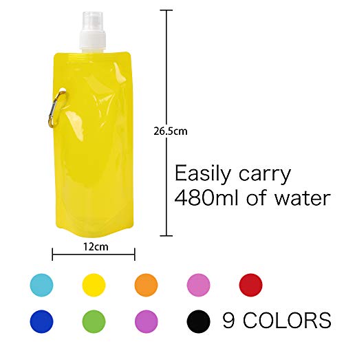9-pack Collapsible Water Bottles for Sports and Travel