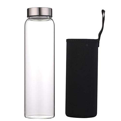 sunkey 32 oz Glass Water Bottle with Neoprene Sleeve