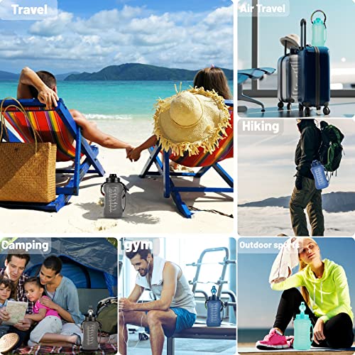 Collapsible Water Bottle with Straw - Half Gallon