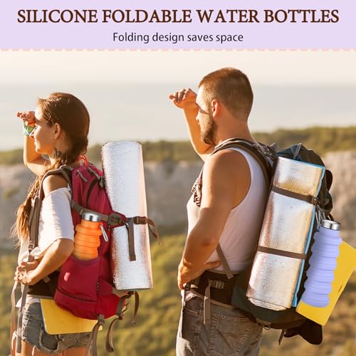 Baderke 17oz Foldable Travel Water Bottles (2-Pack)