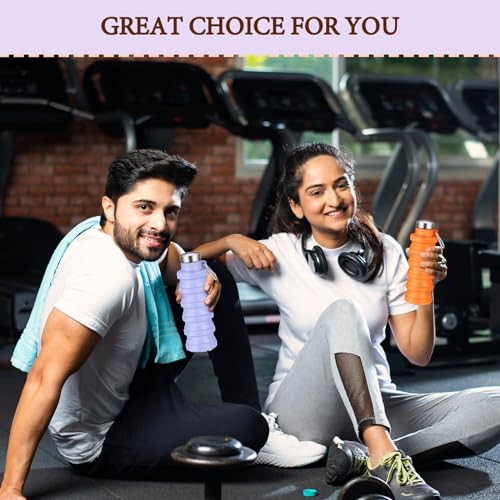 Baderke 17oz Foldable Travel Water Bottles (2-Pack)