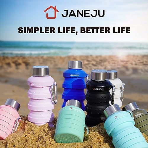 Collapsible Silicone Water Bottle, 17oz Lightweight Portable