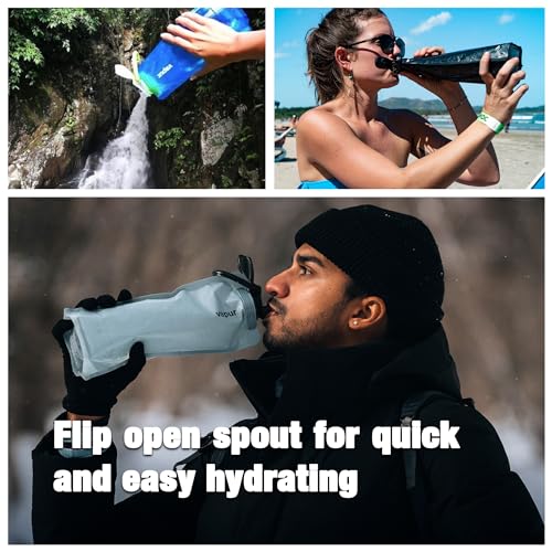 Vapur Collapsible Wide Mouth Anti-Bottle, 23oz, Malibu Teal