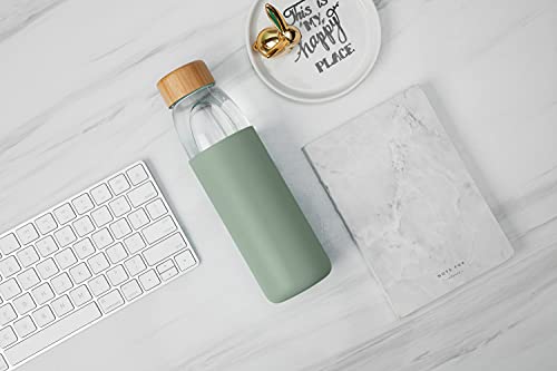 25oz Borosilicate Glass Water Bottle with Bamboo Lid
