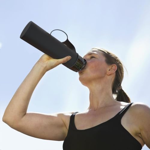 Collapsible 20oz Silicone Water Bottle for Cycling, Hiking