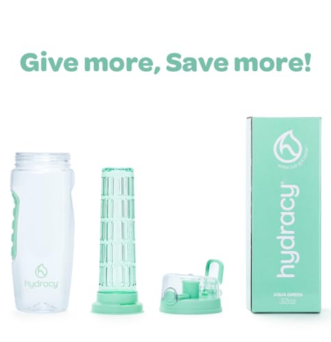 Hydracy 32 oz Fruit Infuser Water Bottle - Aqua Green