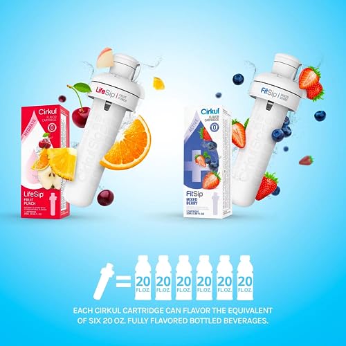 cirkul 22 oz Water Bottle with Flavor Cartridges