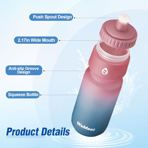WEMEET 2-Pack Squeeze Water Bottles - BPA Free