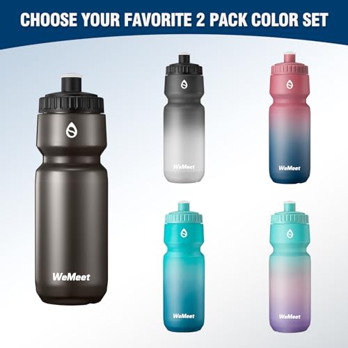 WEMEET 2-Pack Squeeze Water Bottles - BPA Free