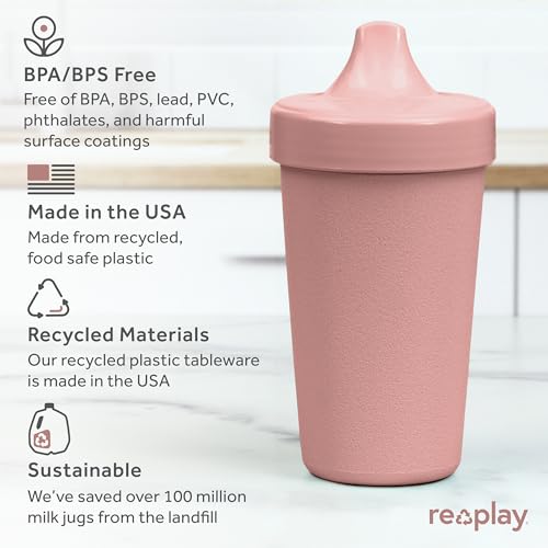 USA-Made 10 Oz. Toddler Sippy Cups (4-pack, Desert Rose)
