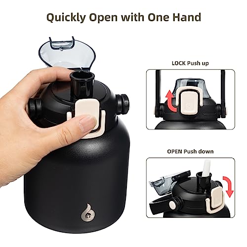 20oz Insulated Water Bottle with Straw, Cute Handle