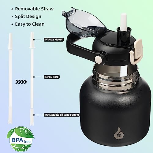 20oz Insulated Water Bottle with Straw, Cute Handle