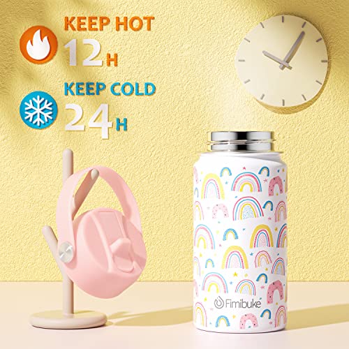 Fimibuke Insulated Water Bottle - Kids 14oz - Rainbow + Mermaid (2 Pack)