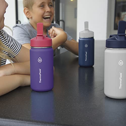 ThermoFlask Steel Kids Water Bottle with Straw Lid, 2-pack