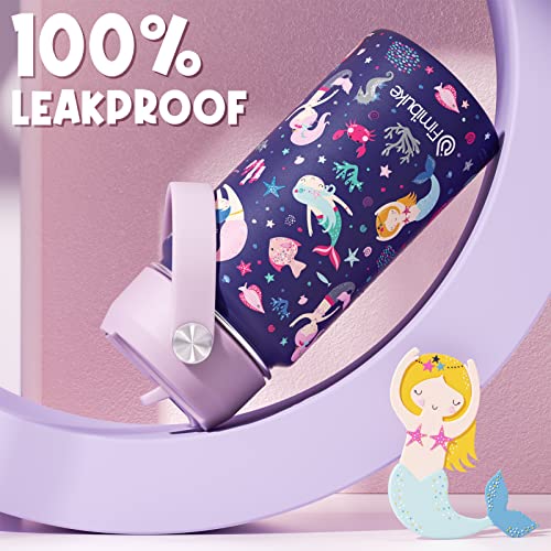 Fimibuke Insulated Water Bottle - Kids 14oz - Rainbow + Mermaid (2 Pack)