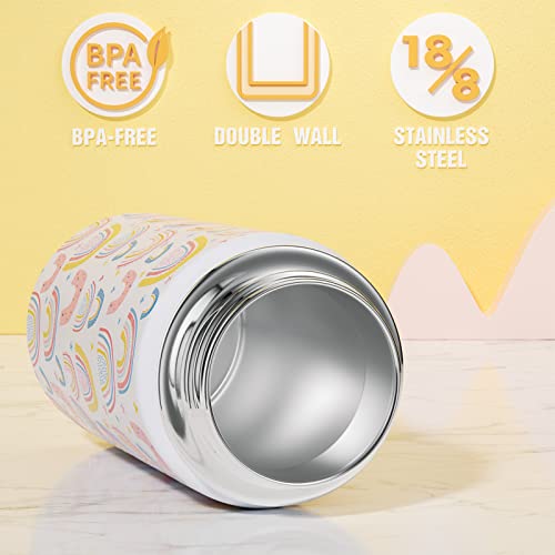 Fimibuke Insulated Water Bottle - Kids 14oz - Rainbow + Mermaid (2 Pack)