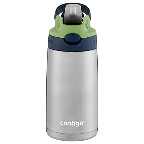Contigo Kids Stainless Steel Water Bottle, 13oz Blueberry/Green Apple