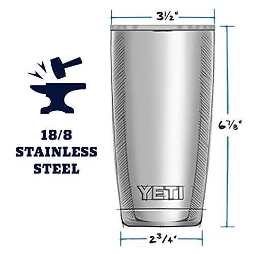 20 oz YETI Rambler Tumbler, Stainless Steel, Navy