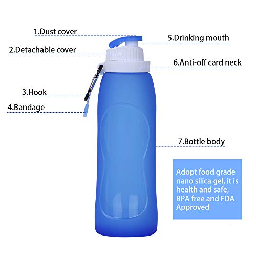 Travel-Friendly Collapsible Water Bottles, 2-Pack