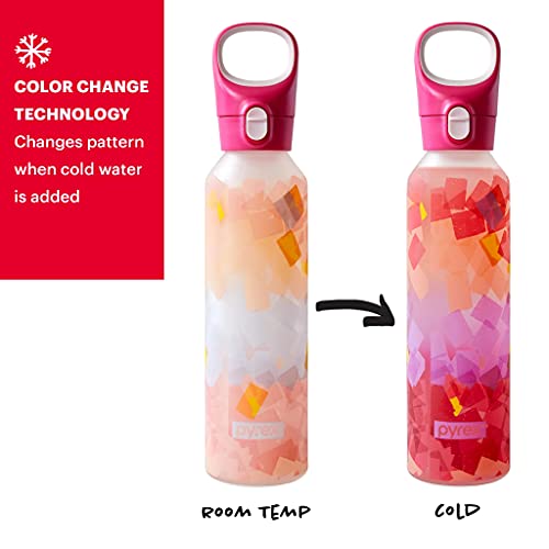 Color Changing Glass Water Bottle, Leakproof, Textured, Eco-Friendly
