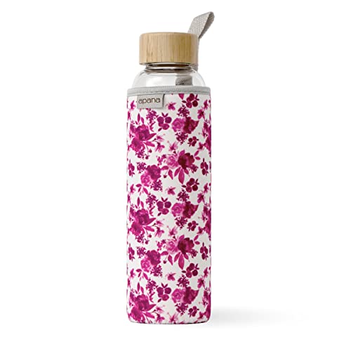 Yoga Glass Water Bottles BPA Free Non Slip