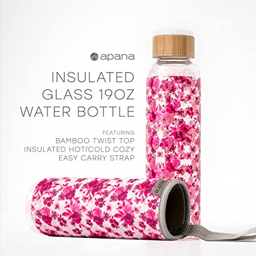Yoga Glass Water Bottles BPA Free Non Slip