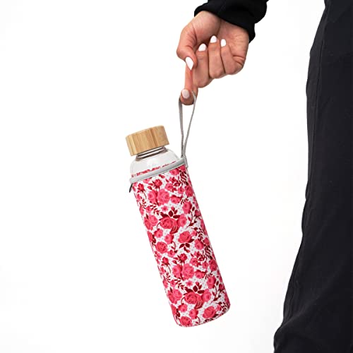 Yoga Glass Water Bottles BPA Free Non Slip