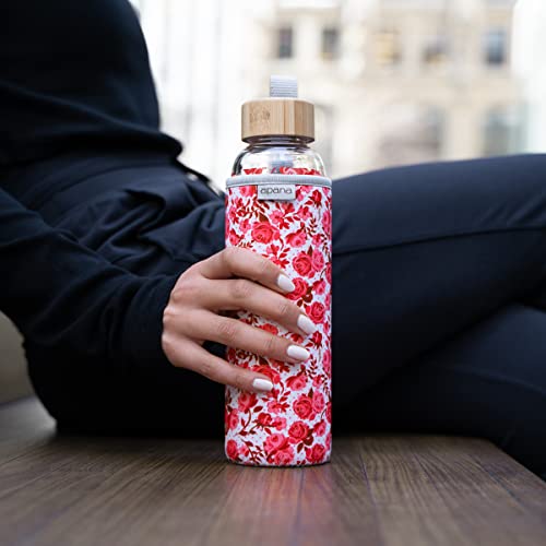Yoga Glass Water Bottles BPA Free Non Slip