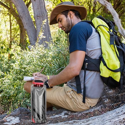 Set of 3 Large Foldable Water Bottles - Black, Blue, White