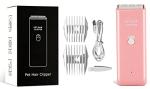 Quiet washable USB rechargeable cordless dog clippers - pink