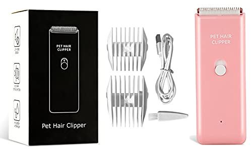 Quiet washable USB rechargeable cordless dog clippers - pink