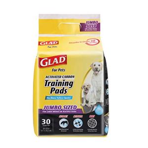 Glad for Pets JUMBO Charcoal Puppy Pads | Absorbent & Odor-Neutralizing | 30 Count