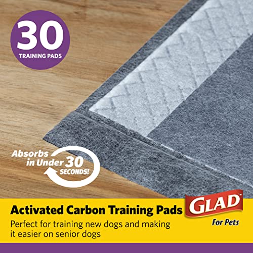 Glad for Pets JUMBO Charcoal Puppy Pads | Absorbent & Odor-Neutralizing | 30 Count