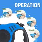Durable Retractable Dog Leash for Small/Medium Dogs - Blue