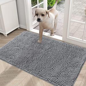 OLANLY Dog Door Mat: Absorbent, Non-Slip, Quick-Dry (30x20, Grey)