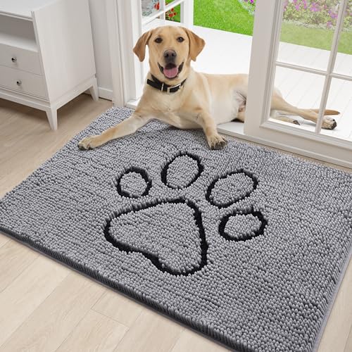 Dog Door Mat: Absorbent, Non-Slip, Washable, Quick Dry